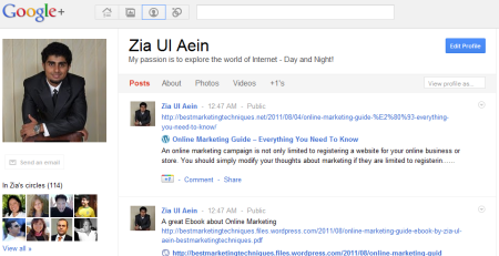 Zia Ul Aein Google Plus Profile